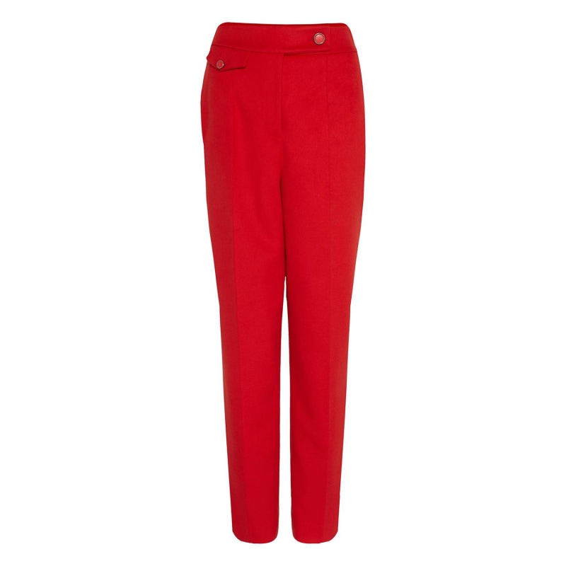 Red wool pants store