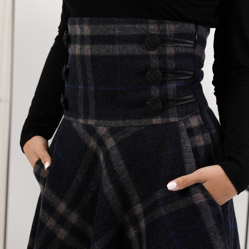 Custom Inked Calf Length Character Skirt with Tall Waistband - Lycra main image 0
