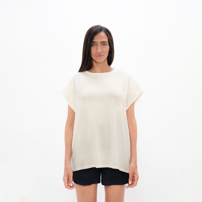 Thumbnail of Muscat - Pyratex Seaweed Fibre Bold Shoulder Tee - Powder White image