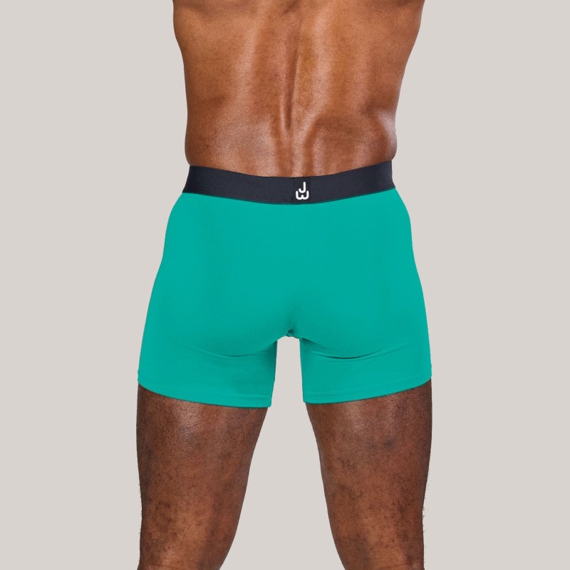 Thumbnail of Super Soft Boxer Briefs Anti-Chafe & No Ride Up Design - Two Pack With & Without Pouch - Blue & Green image