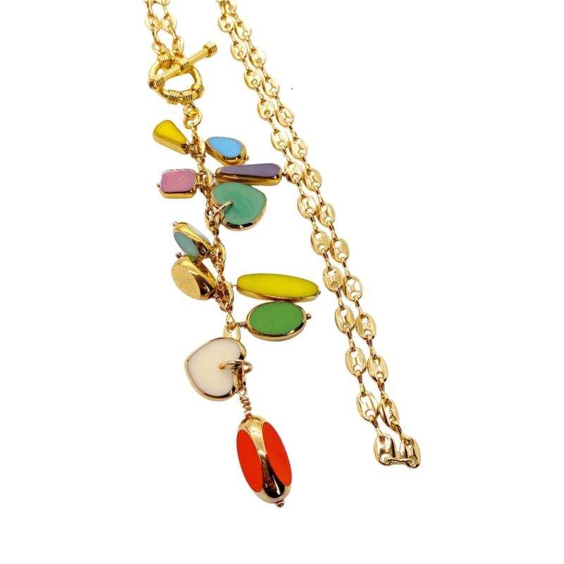 Thumbnail of Multi Color Cluster Charm Necklace image