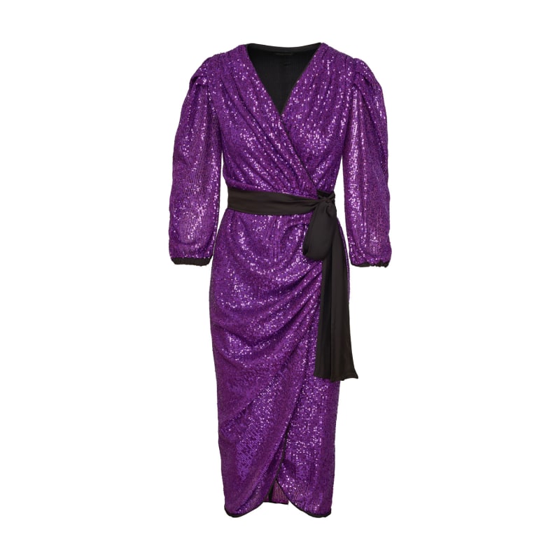Wrap Deep Orchid Sequins Dress concept A trois Wolf Badger