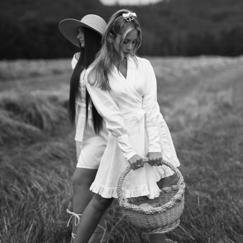 Neutral wrap dress online