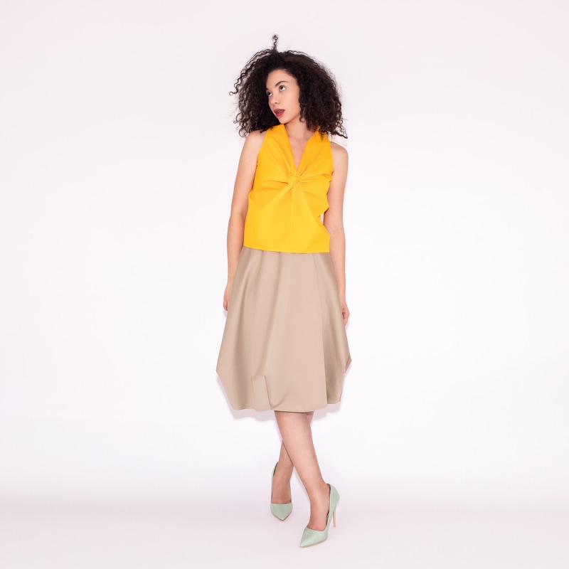 Thumbnail of Wrapped Skirt In Beige Cotton image