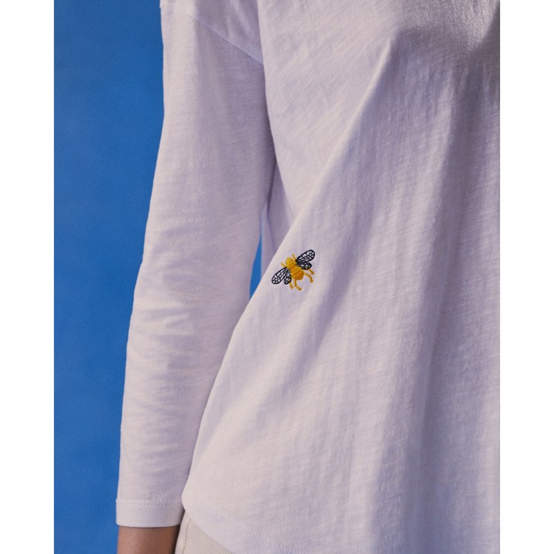 Thumbnail of Bee Embroidered Slub T-Shirt White Women image