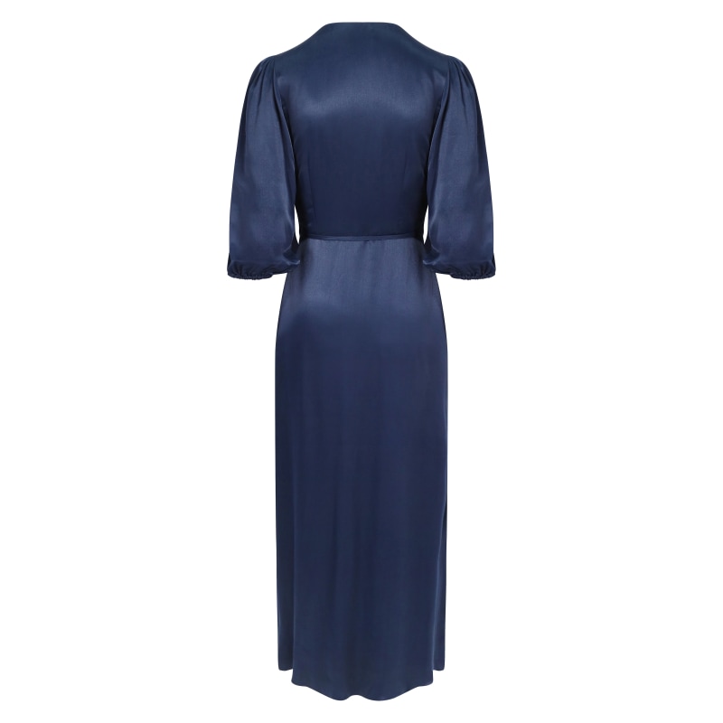 Thumbnail of Rae Midi Wrap Dress In Midnight Blue image