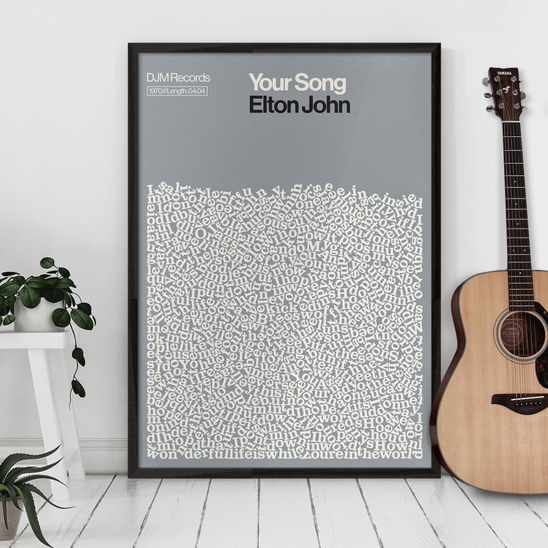 Thumbnail of Your Song - Elton John - Song Lyric Print image