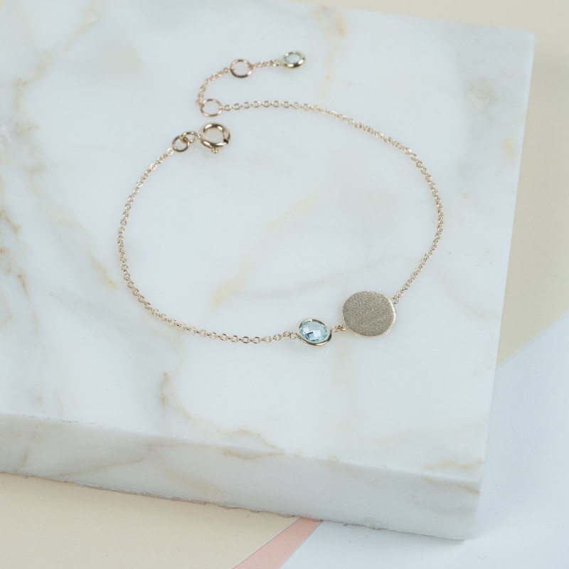 Bali 9Ct Gold March Birthstone Bracelet Blue Topaz | Auree Jewellery ...