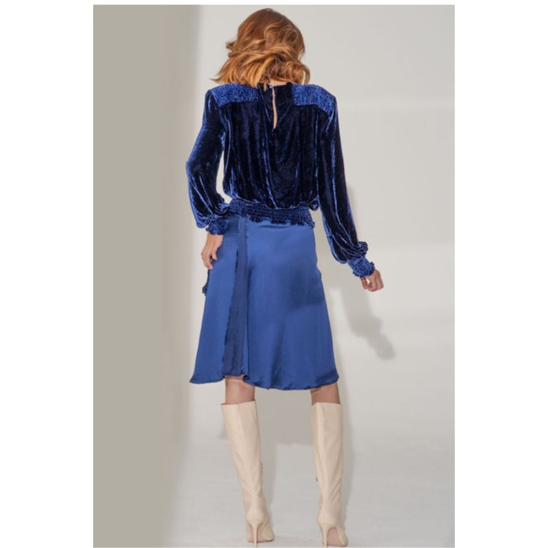 Thumbnail of M.J. Cobalt Silk Velvet Top image