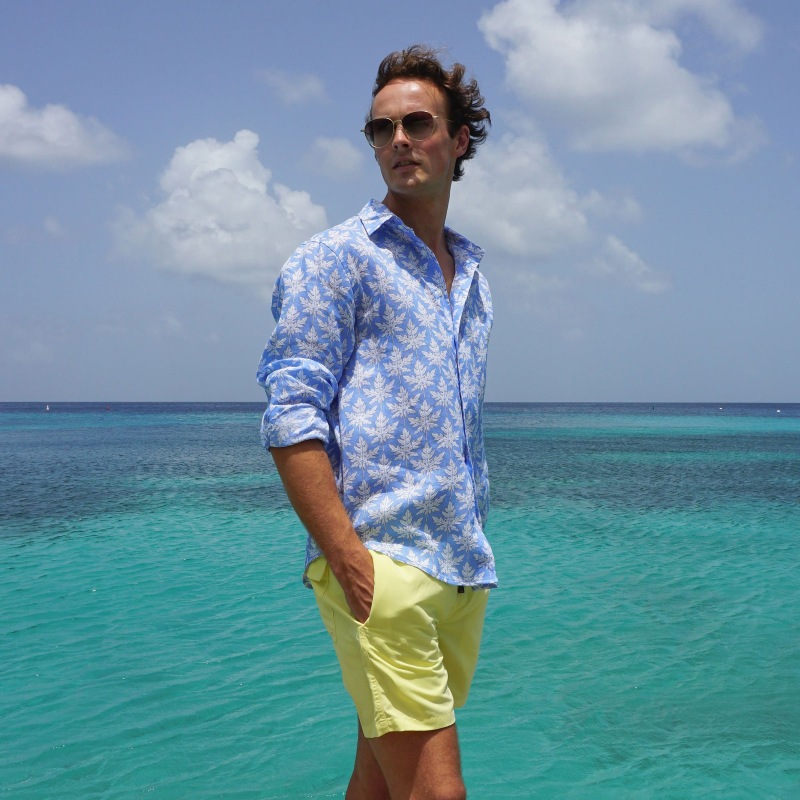 Yellow swim trunks for men clearance