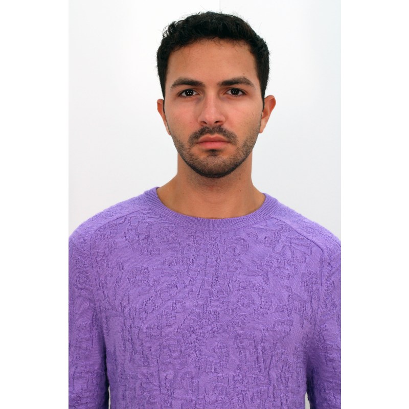 Colin Jacquard Merino Paisley Sweater In Lavender by Lords of Harlech