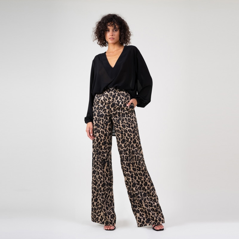 Leopard wide leg trousers – Bluzat