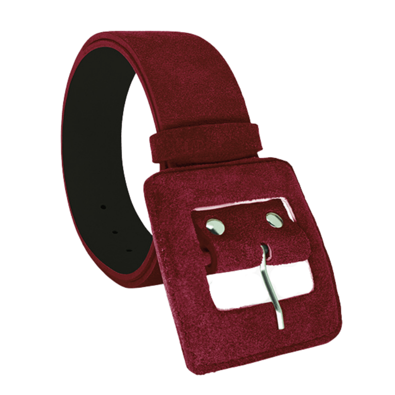 Thumbnail of Suede Square Buckle Belt - Wine image