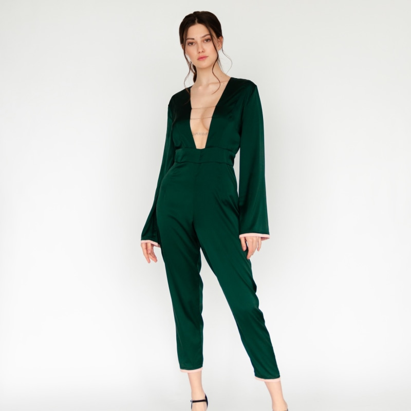 Thumbnail of Emerald Silk Jumpsuit image