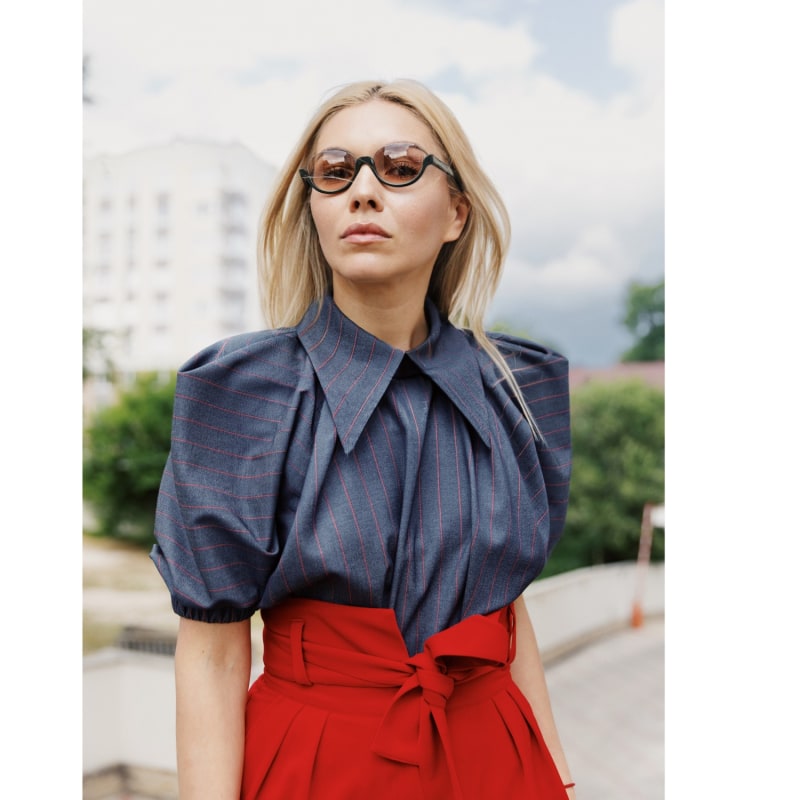 Thumbnail of Red High Waist Straight Leg Culottes image