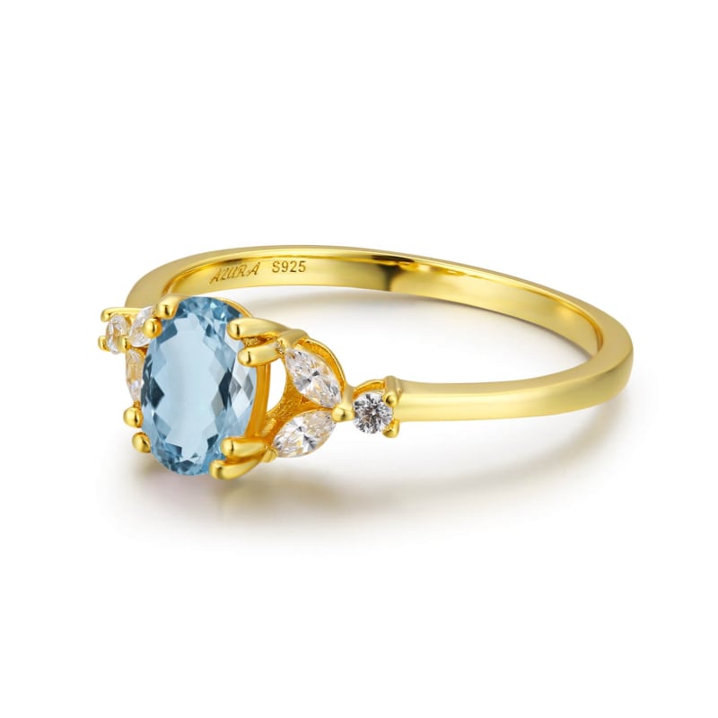 Thumbnail of Stellar Aquamarine Ring Yellow Gold Vermeil image