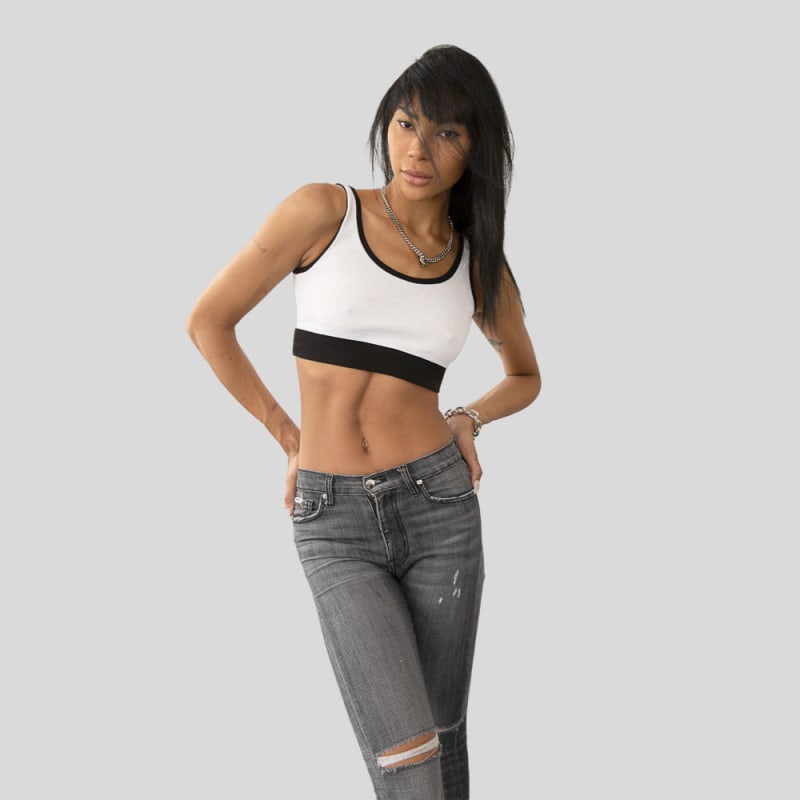 Thumbnail of The Lola Tank - White And Black image