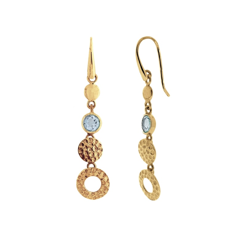 Thumbnail of Lakshmi Gold Vermeil Statement Drop Earrings - Blue Topaz image