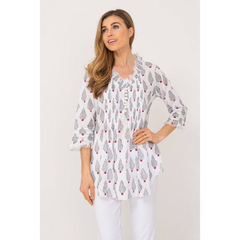 Thumbnail of Sophie Cotton Blouse Grey Coral image