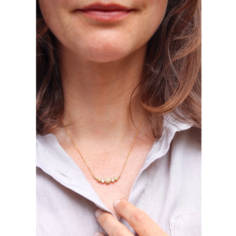 Thumbnail of Dahlia Opal Necklace -Gold image