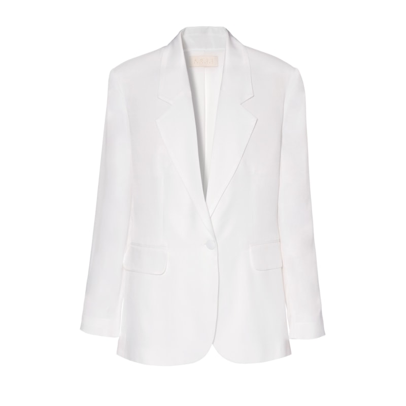 Thumbnail of Bellamy Bright White Satin Blazer image