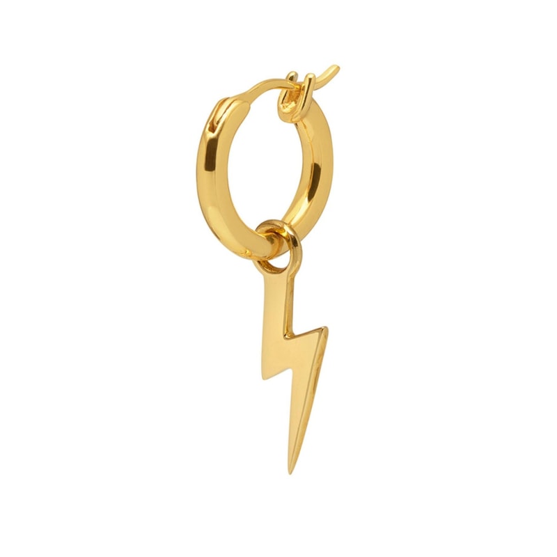 Thumbnail of Lightning Bolt Hoop Earring In Gold image