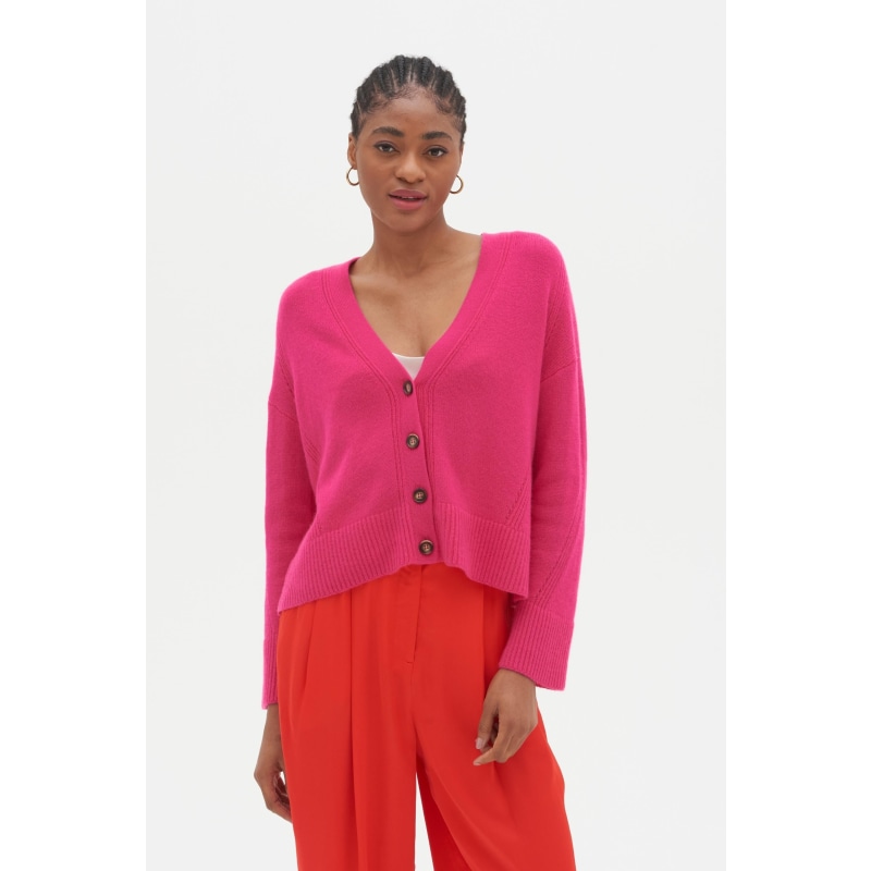 Pink Fashioning Detail Rib Knit Crop Top