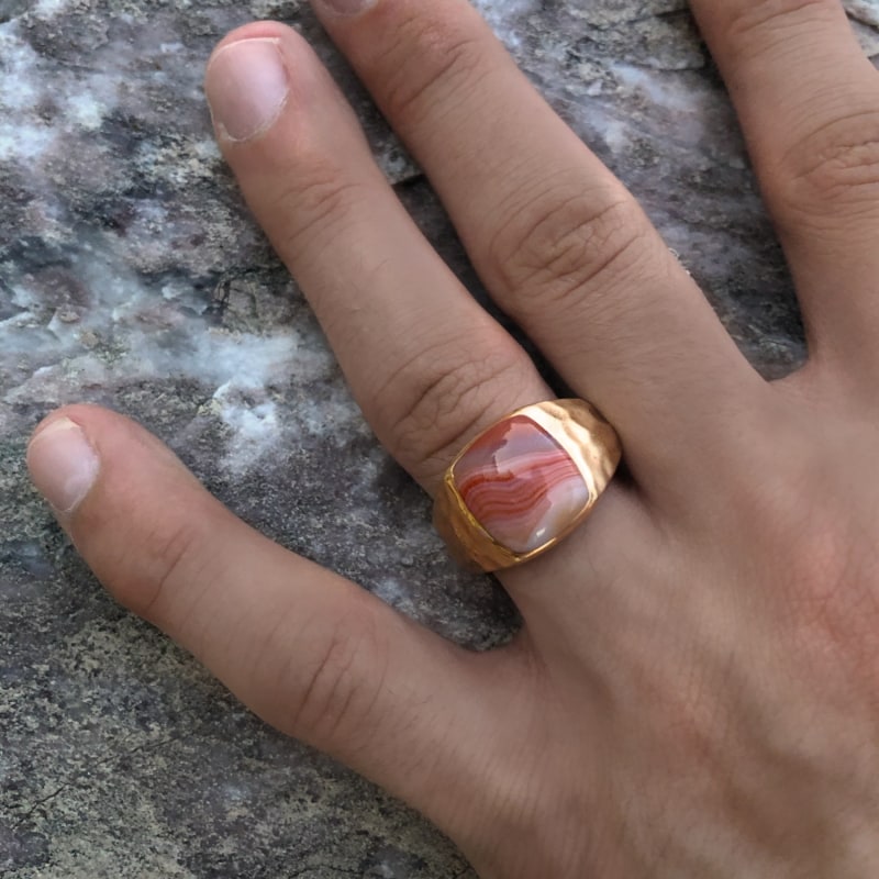 Thumbnail of Red Lace Agate Stone Ring image