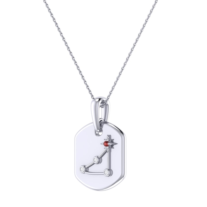 Thumbnail of Capricorn Goat Constellation Tag Pendant Necklace In Sterling Silver image