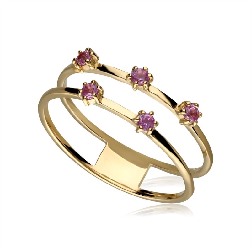 Thumbnail of Pink Sapphire Double Band Ring image