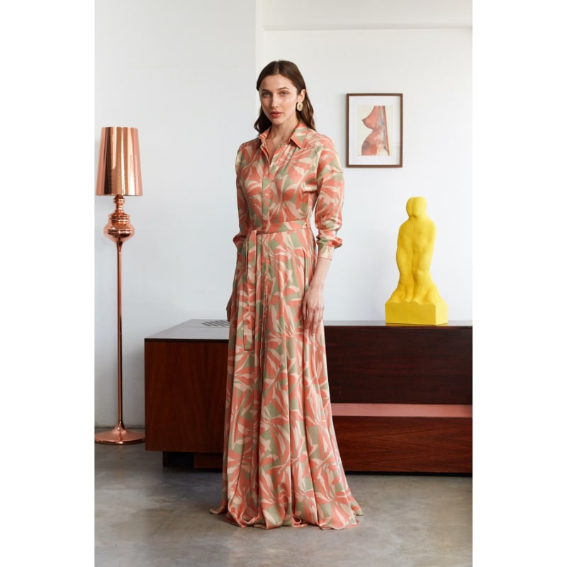 Maxi shirt dress with sleeves clearance