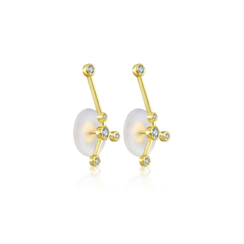 Thumbnail of Cancer Zodiac Constellation Earring 18K Yellow Gold & Diamond image