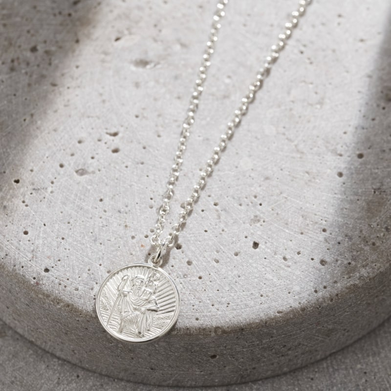 Thumbnail of Men's Sterling Silver St Christopher Necklace image