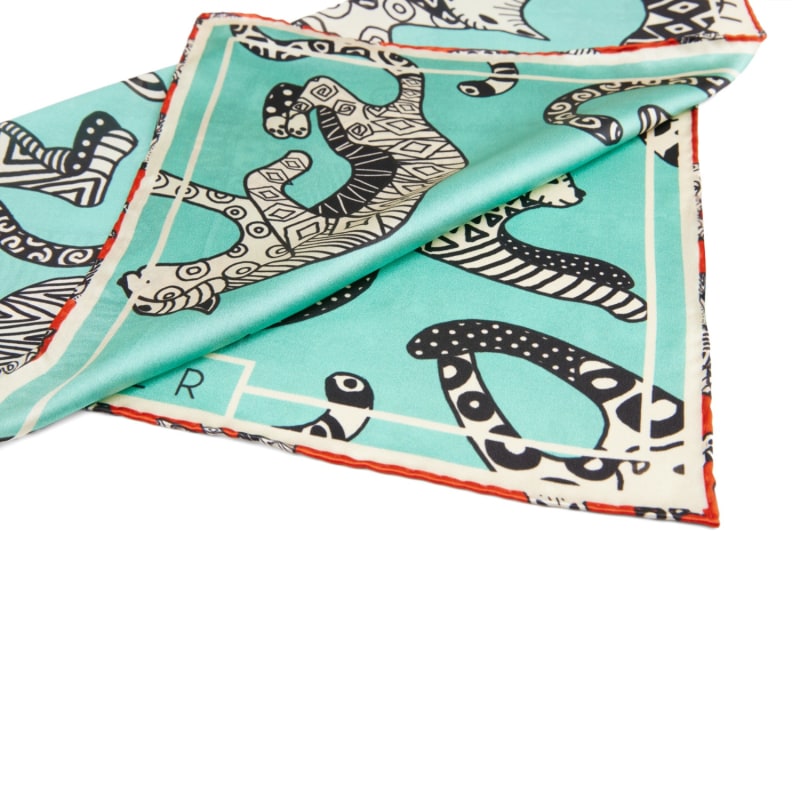 Thumbnail of Hiva Scarf Square Geometric Cat Mint Black Beige image