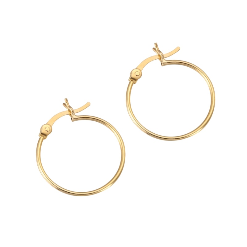 Gold Filled Plain Creole Hoop Earrings