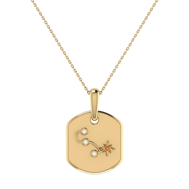 Thumbnail of Scorpio Constellation Tag Pendant Necklace In 14 Kt Yellow Gold Vermeil image