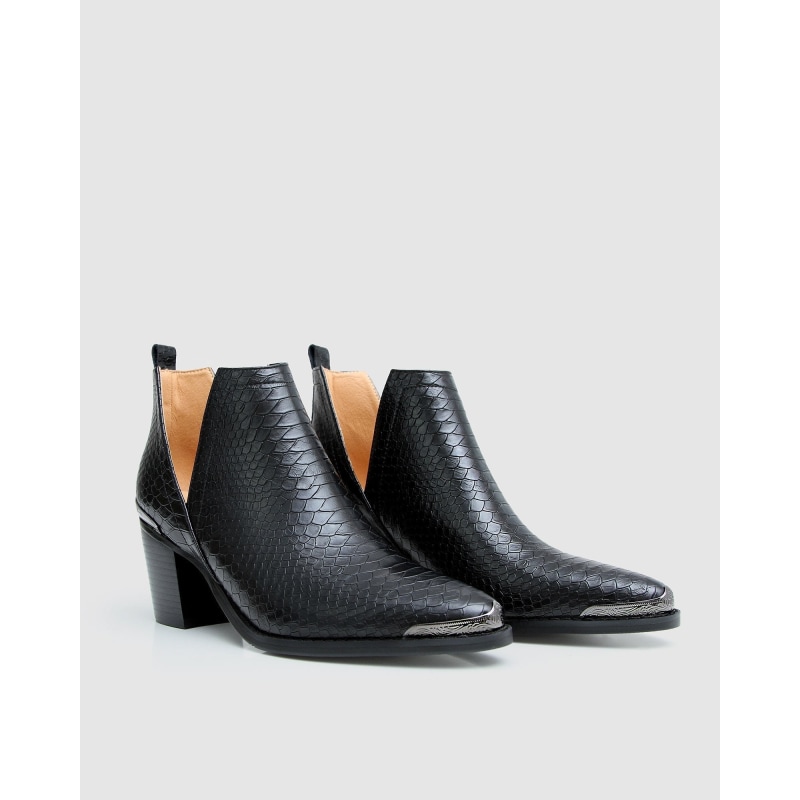 Croc embossed ankle boots top