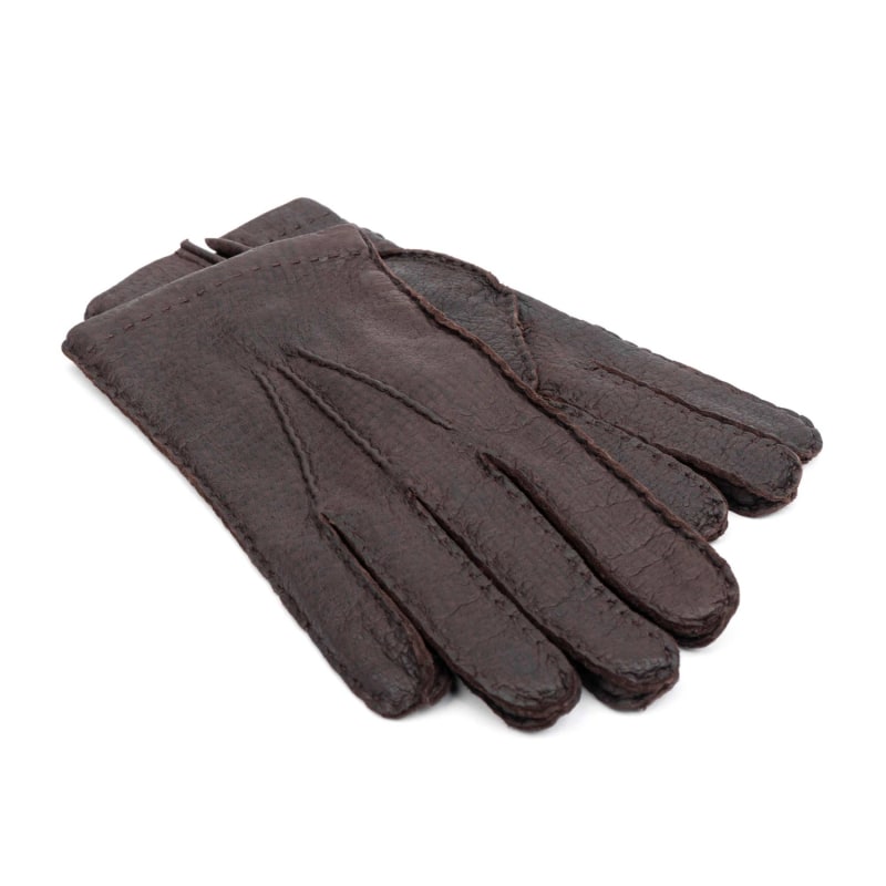 Thumbnail of Handmade Peccary Leather Gloves Brown Adriano image