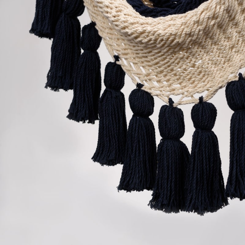 Thumbnail of Colonial Navy Blue Cotton Hammock Swing With Tassels image