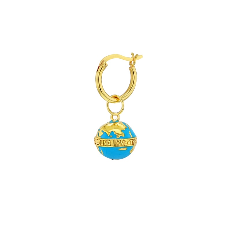 Thumbnail of 18Kt Gold Plated & Turquoise Mini Globe Pendant image