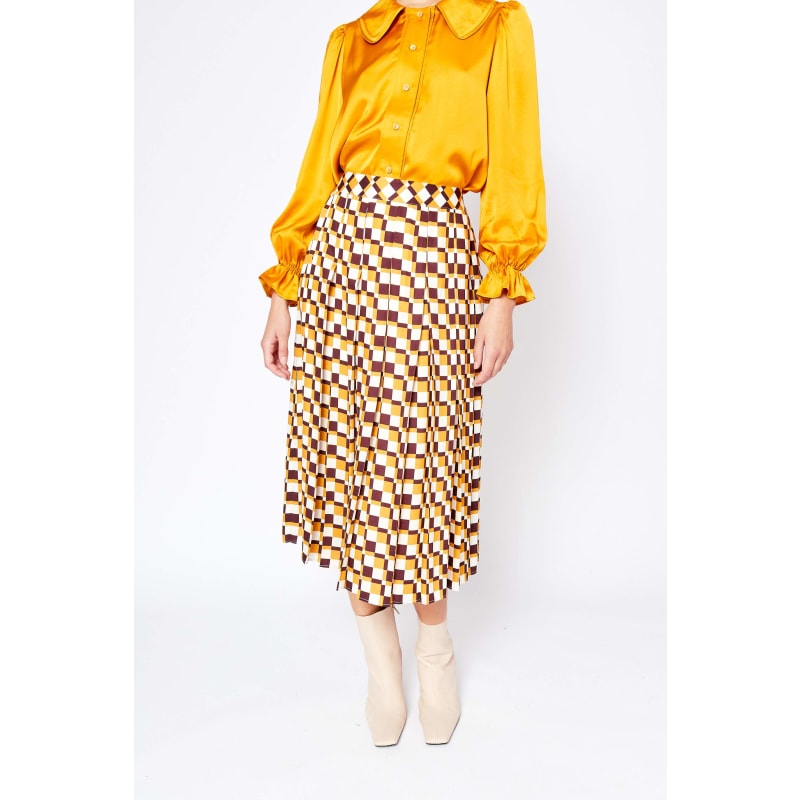 Thumbnail of Checkerboard Midi Skirt image