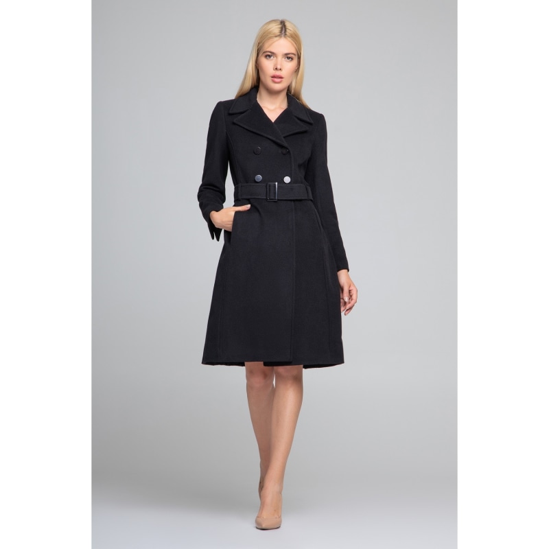 Isabella Black Wool & Cashmere Blend Coat With Double-Breasted ...