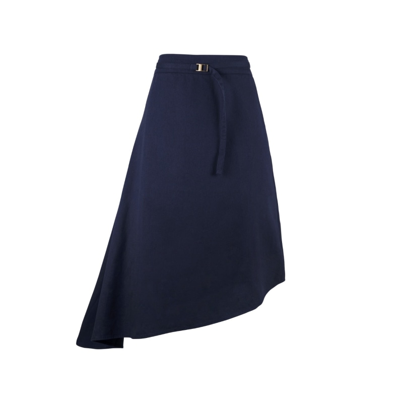 Thumbnail of Mallorca Organic Cotton Twill Asymmetric Skirt In Summer Night Blue image