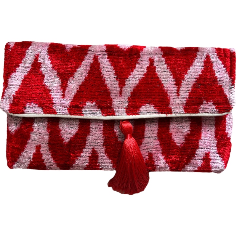 Thumbnail of Red & Pink Ikat Clutch image