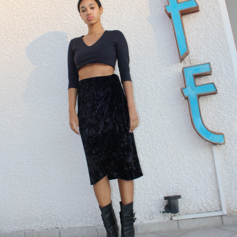 Thumbnail of Isabella Velvet Skirt In Black image