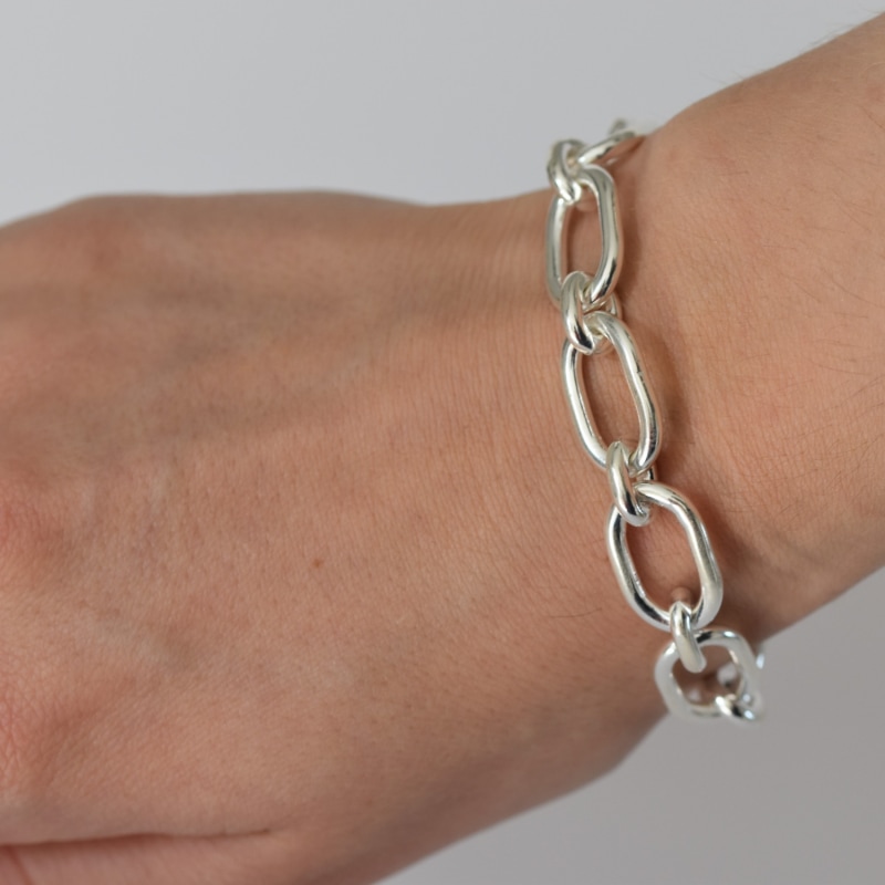 Thumbnail of Double Link Silver Chain Bracelet image