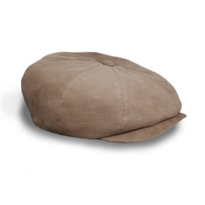 Thumbnail of Theos Charm Newsboy Flat Cap In Fine Beige Corduroy image