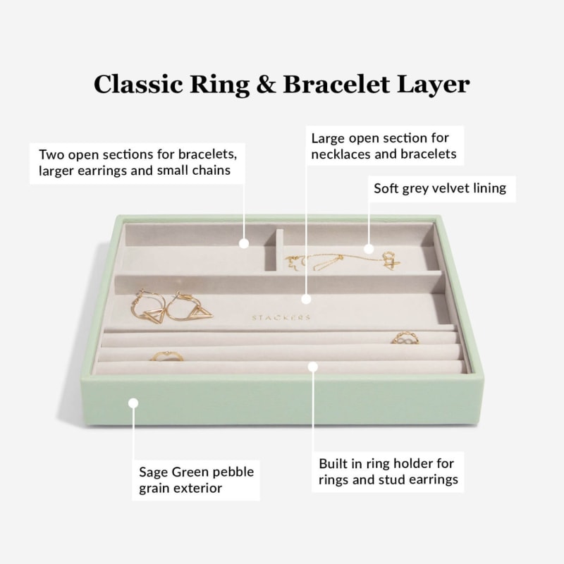 Sage Green Classic Jewelry Box Set Of Four Stackers Wolf & Badger