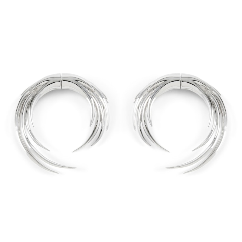 Thumbnail of Flames Of Pyre Hoop Earrings Silver image