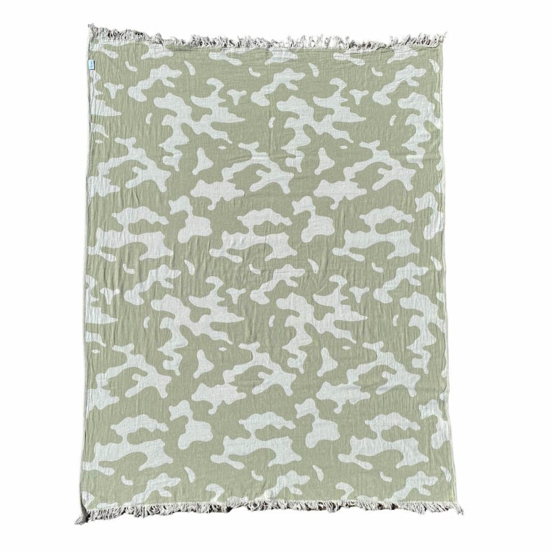 Thumbnail of Large Camo Hammam Towel - Charcoal / Ecru image